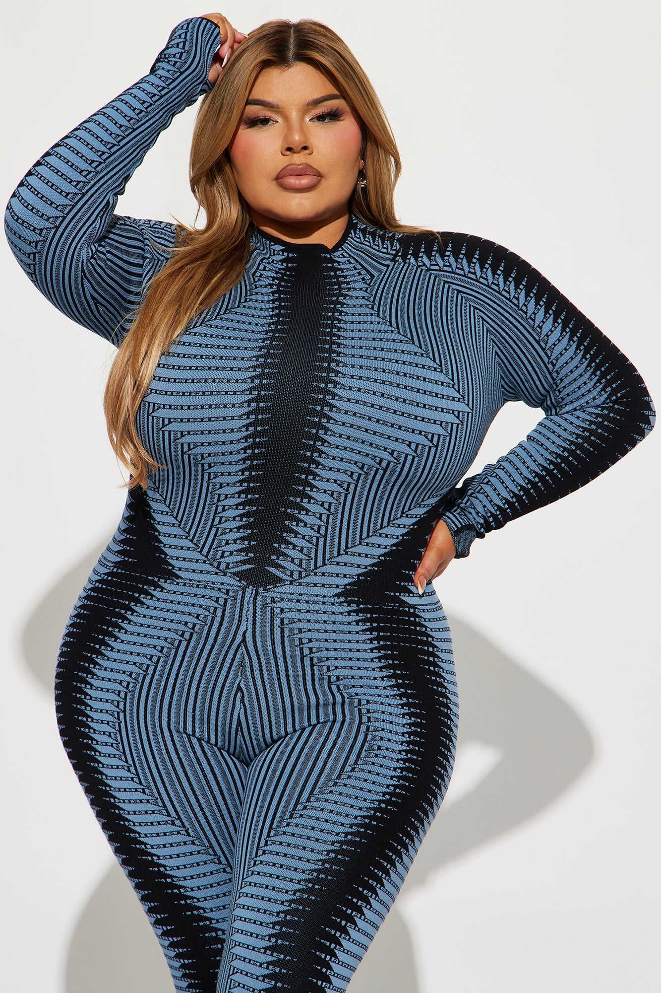 Fallen Angel Sweater Jumpsuit - Blue/combo