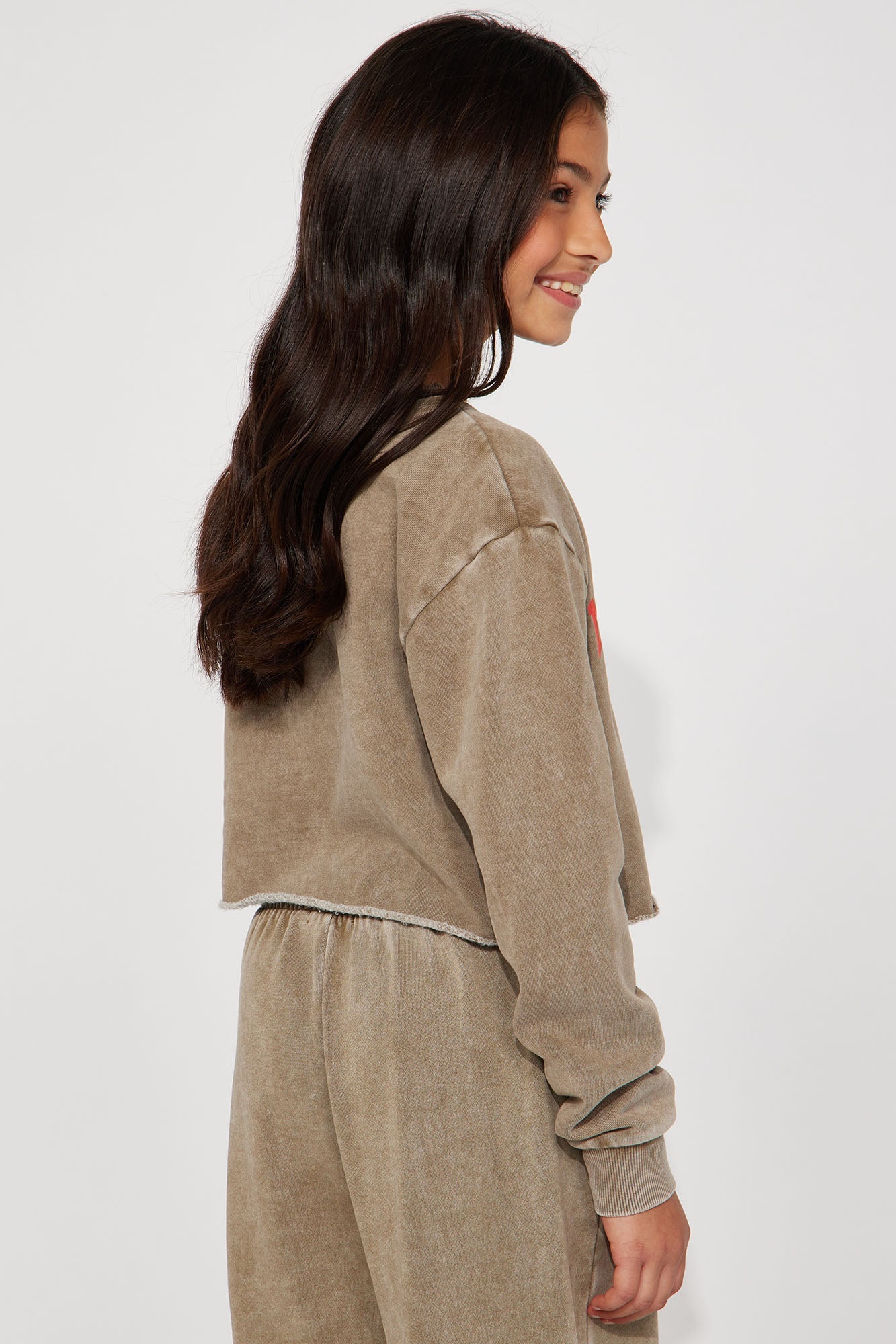 Mini New York Cropped Sweatshirt - Taupe/combo