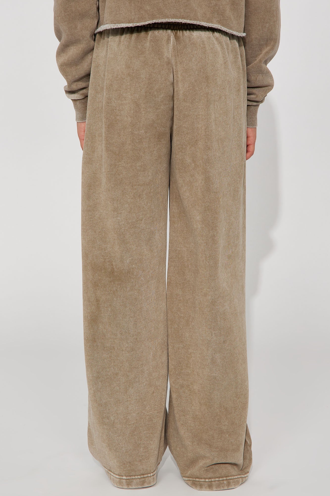 Mini New York Washed Wide Leg Pant - Taupe/combo