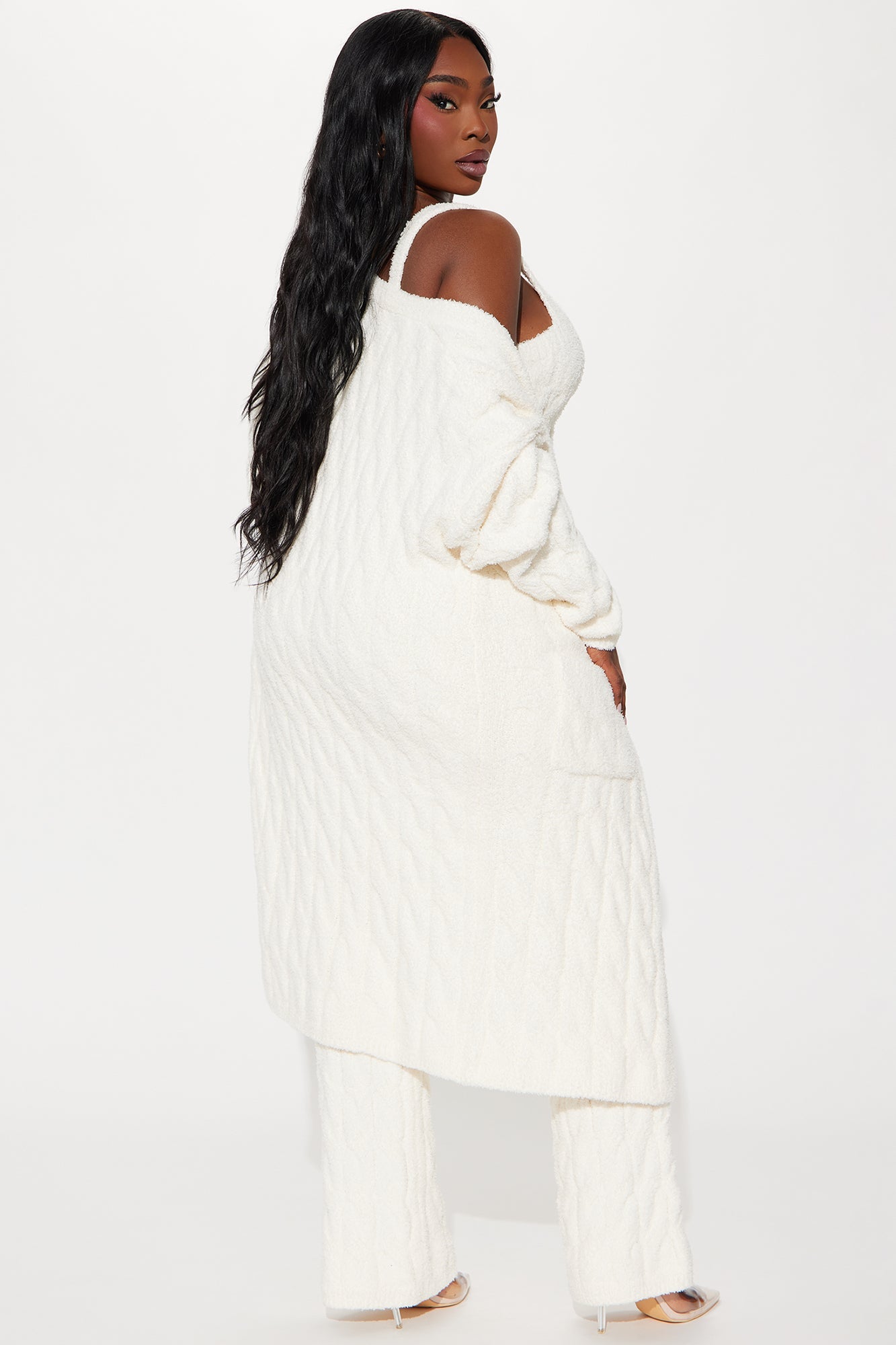 Good Mood 3 Piece Cozy Pant Set - Cream