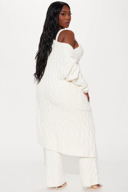Good Mood 3 Piece Cozy Pant Set - Cream
