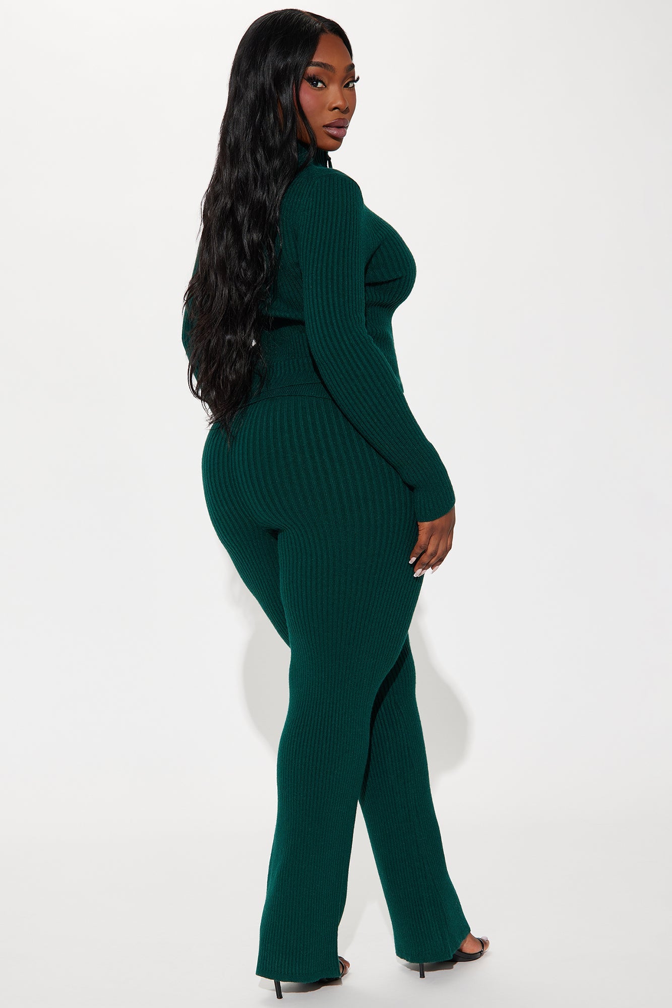 Sheena Sweater Foldover Pant Set - Hunter