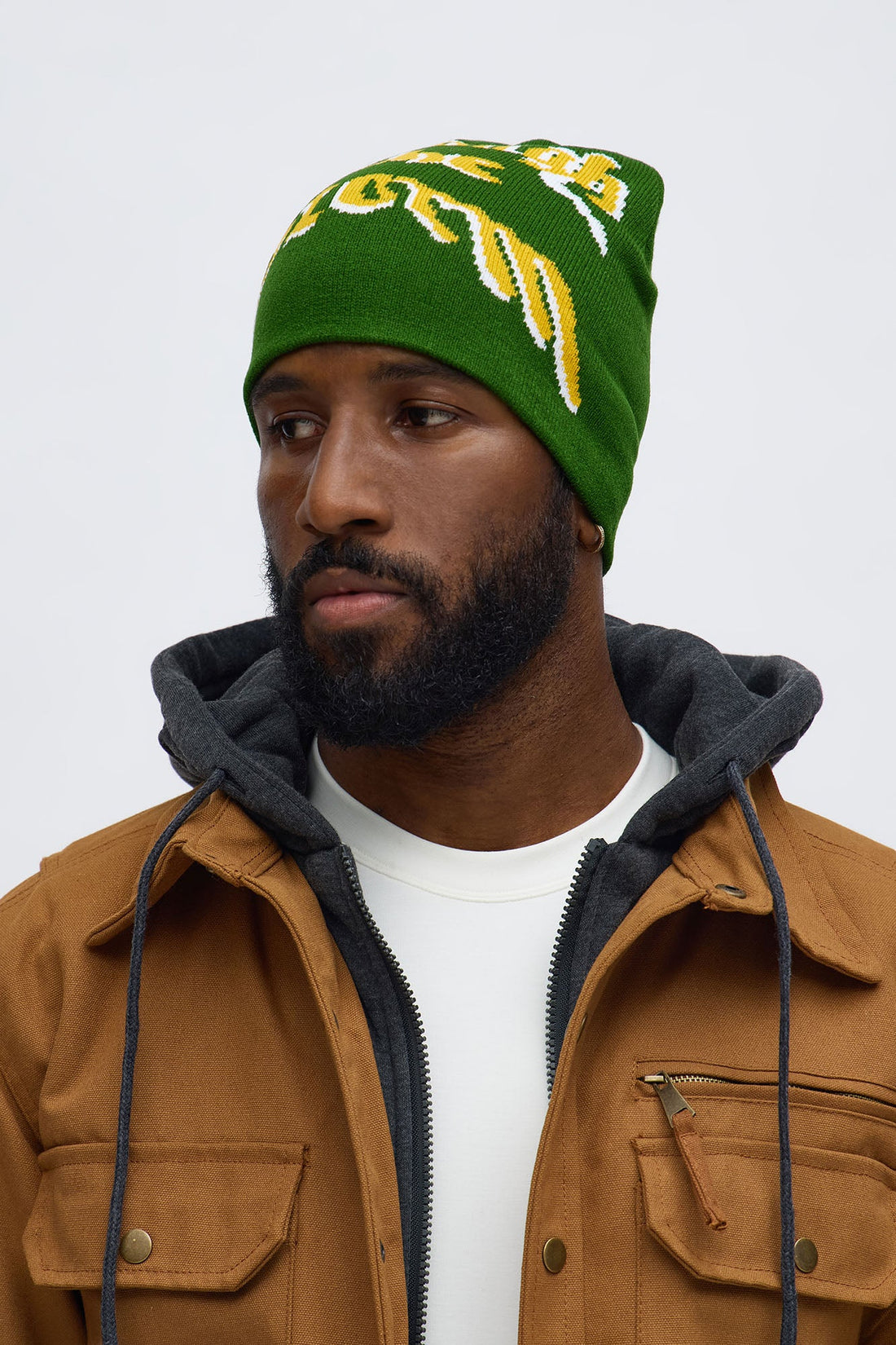 Through It Skull Fit Graphic Beanie - Green