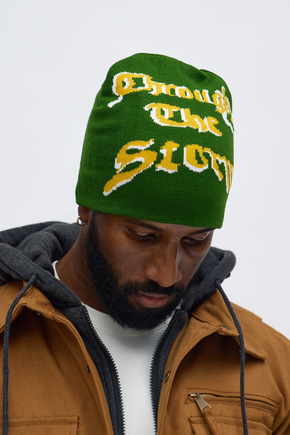 Through It Skull Fit Graphic Beanie - Green
