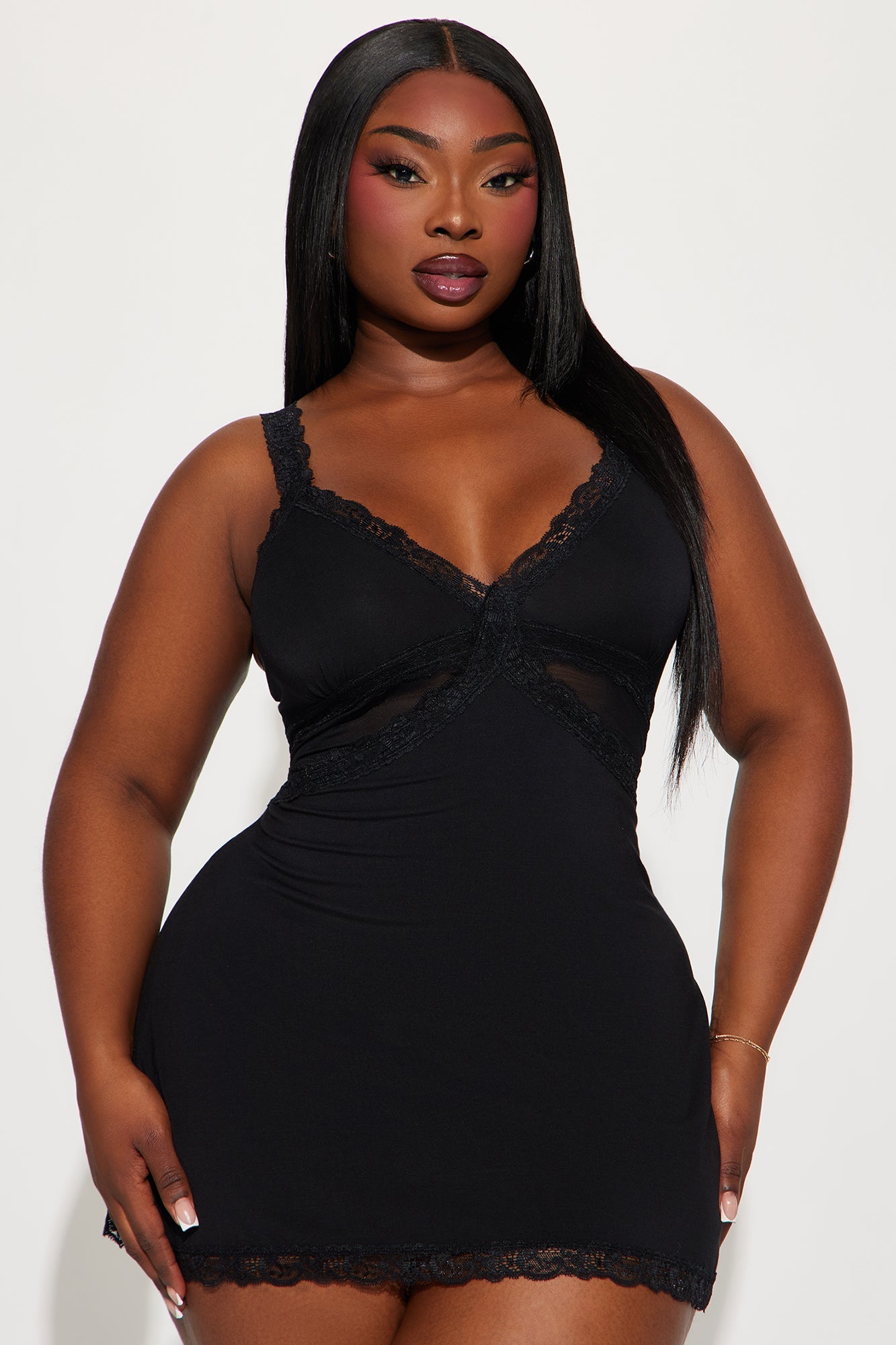 Sultry And Sweet Sleep Cami Dress - Black