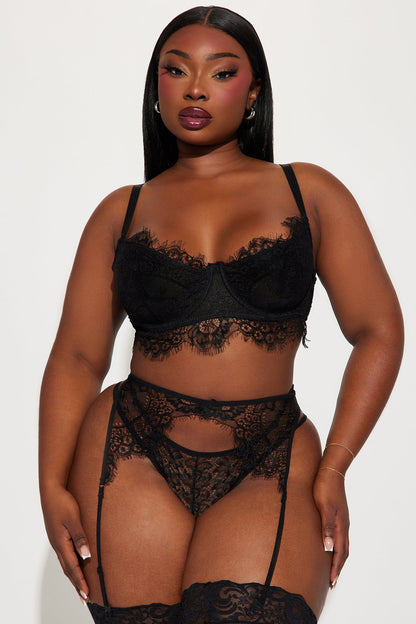 Got It Like That 3 Piece Garter Set - Black