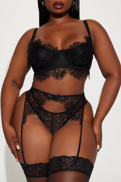 Got It Like That 3 Piece Garter Set - Black
