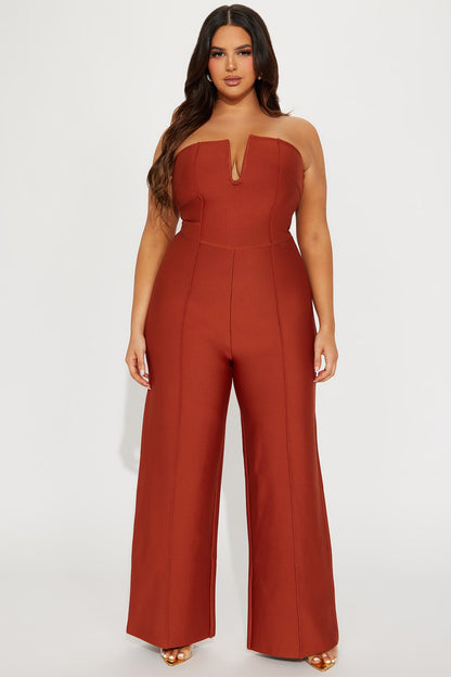 Someone To You Bandage Jumpsuit - Copper