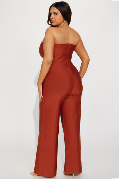 Someone To You Bandage Jumpsuit - Copper