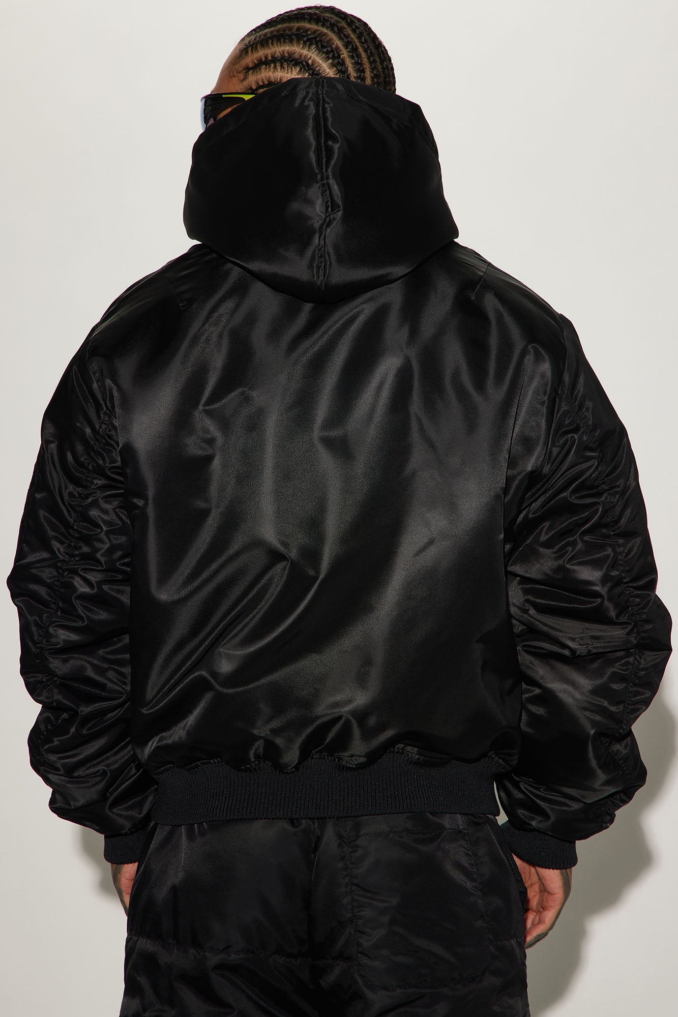 Pecos Hooded Bomber Jacket - Black