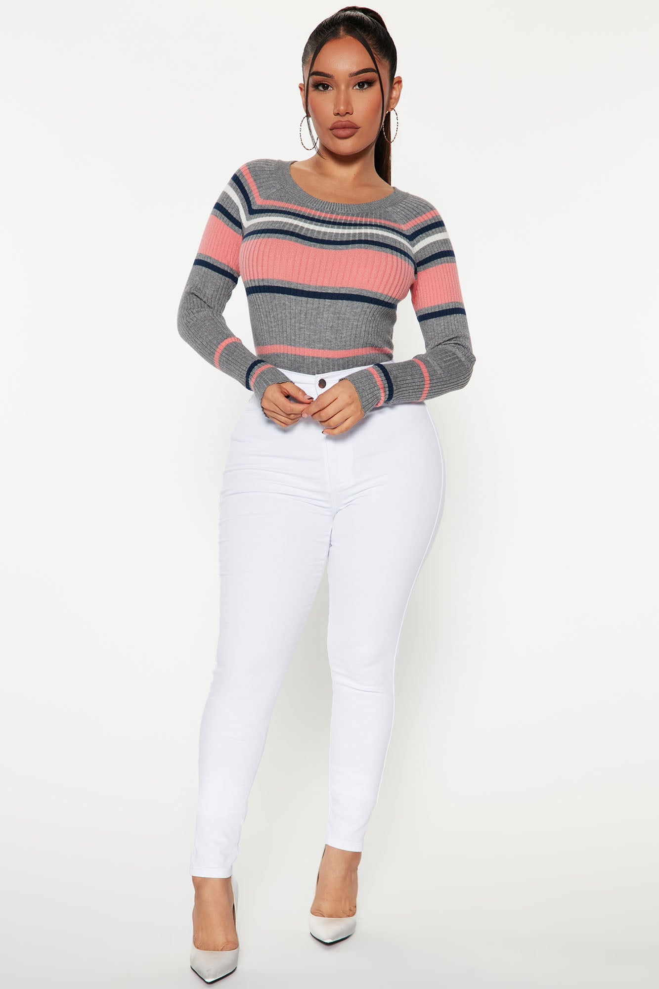 Classic High Waist Skinny Jeans - White