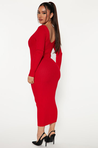 Kallan Knit Dress - Red