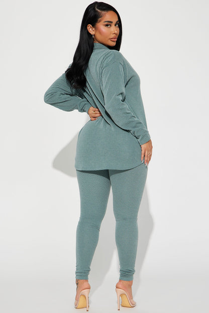 Maddie Ribbed Legging Set - Sage
