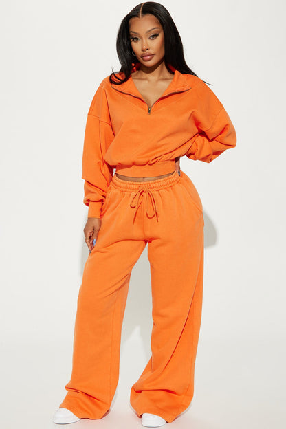 Rested Lounge Wide Leg Jogger - Orange