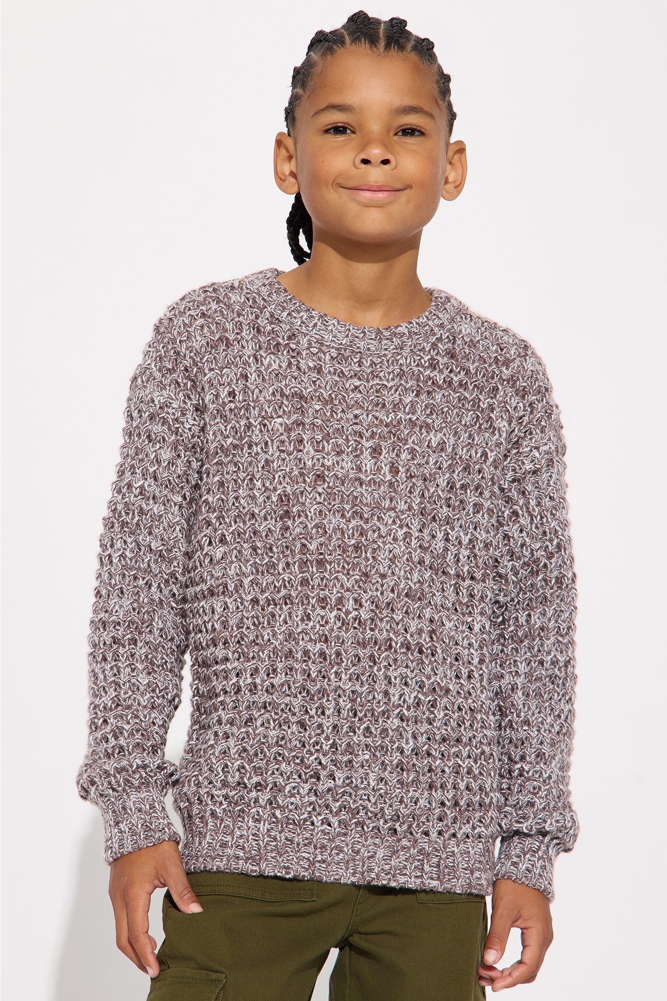 Mini Chain Knitted Sweater - Brown/combo