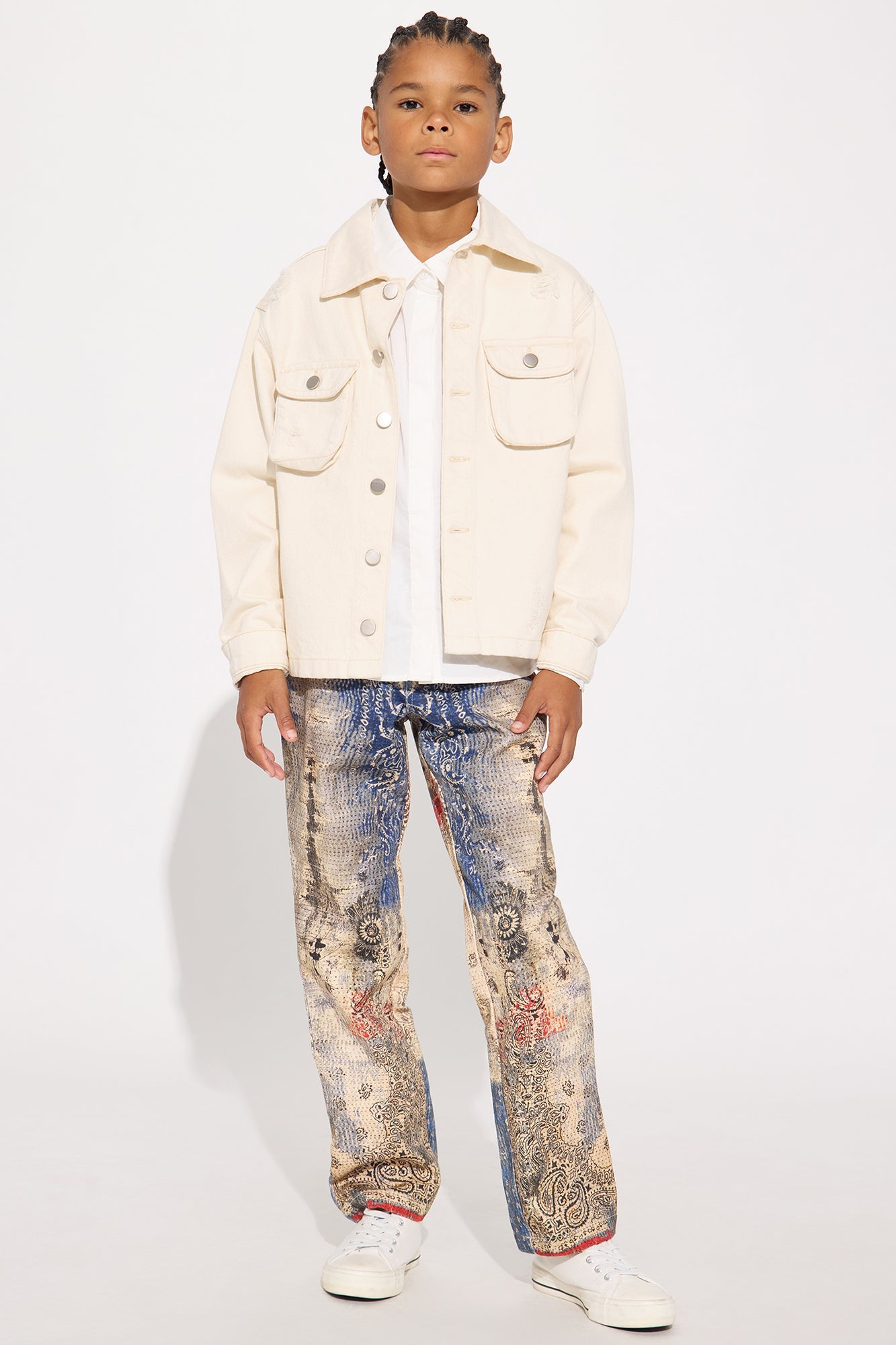 Mini Straight Bandana Duality Printed Pants - Multi Color