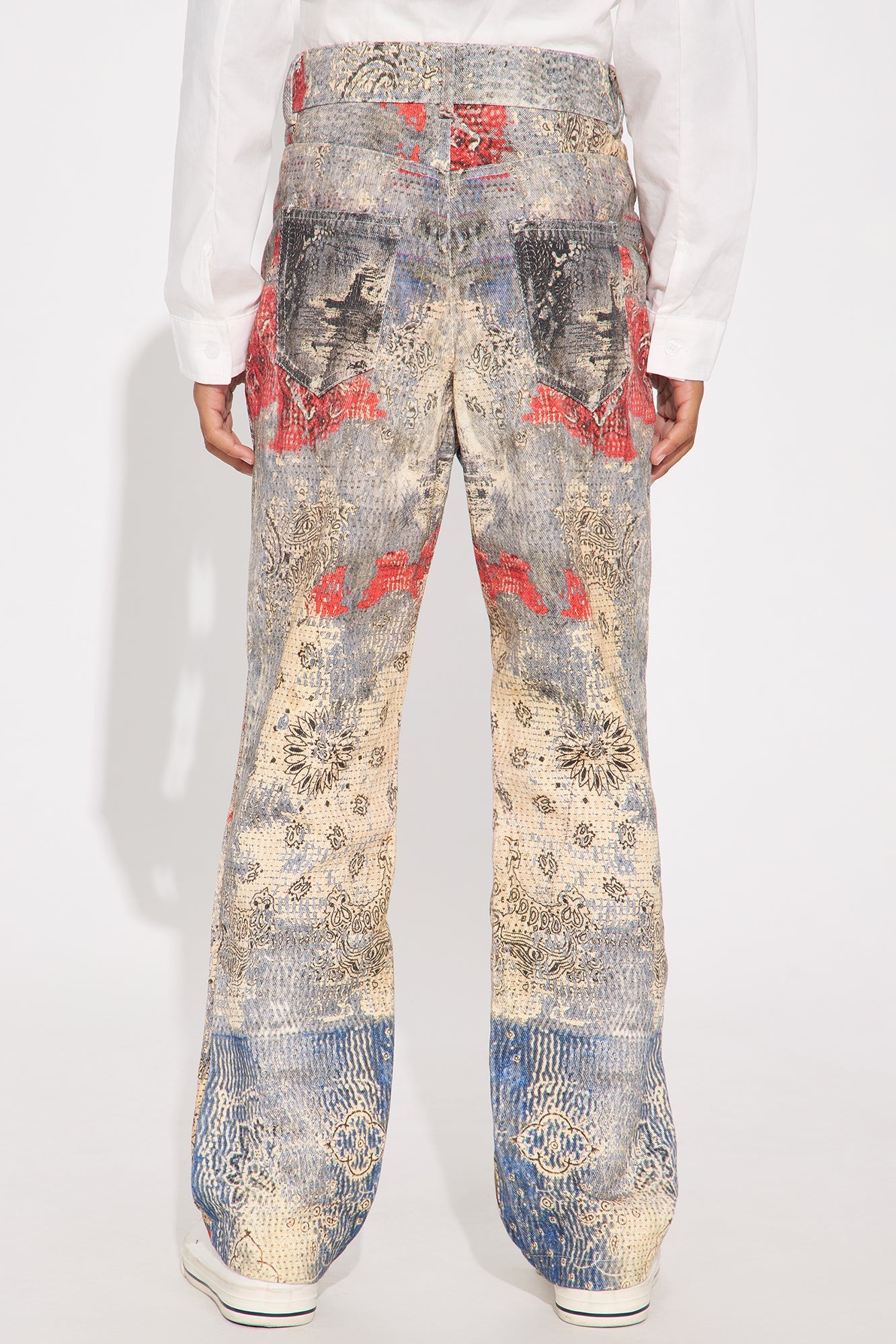Mini Straight Bandana Duality Printed Pants - Multi Color