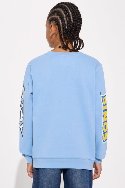 Mini Sonic The Hedgehog Stay Cool Crew Neck Sweatshirt - Dusty Blue