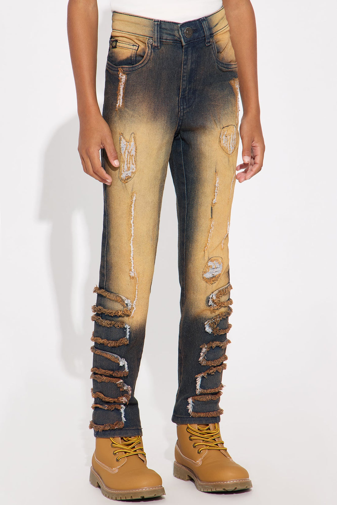 Mini Weston Mineral Wash Distressed Skinny Jeans - Copper