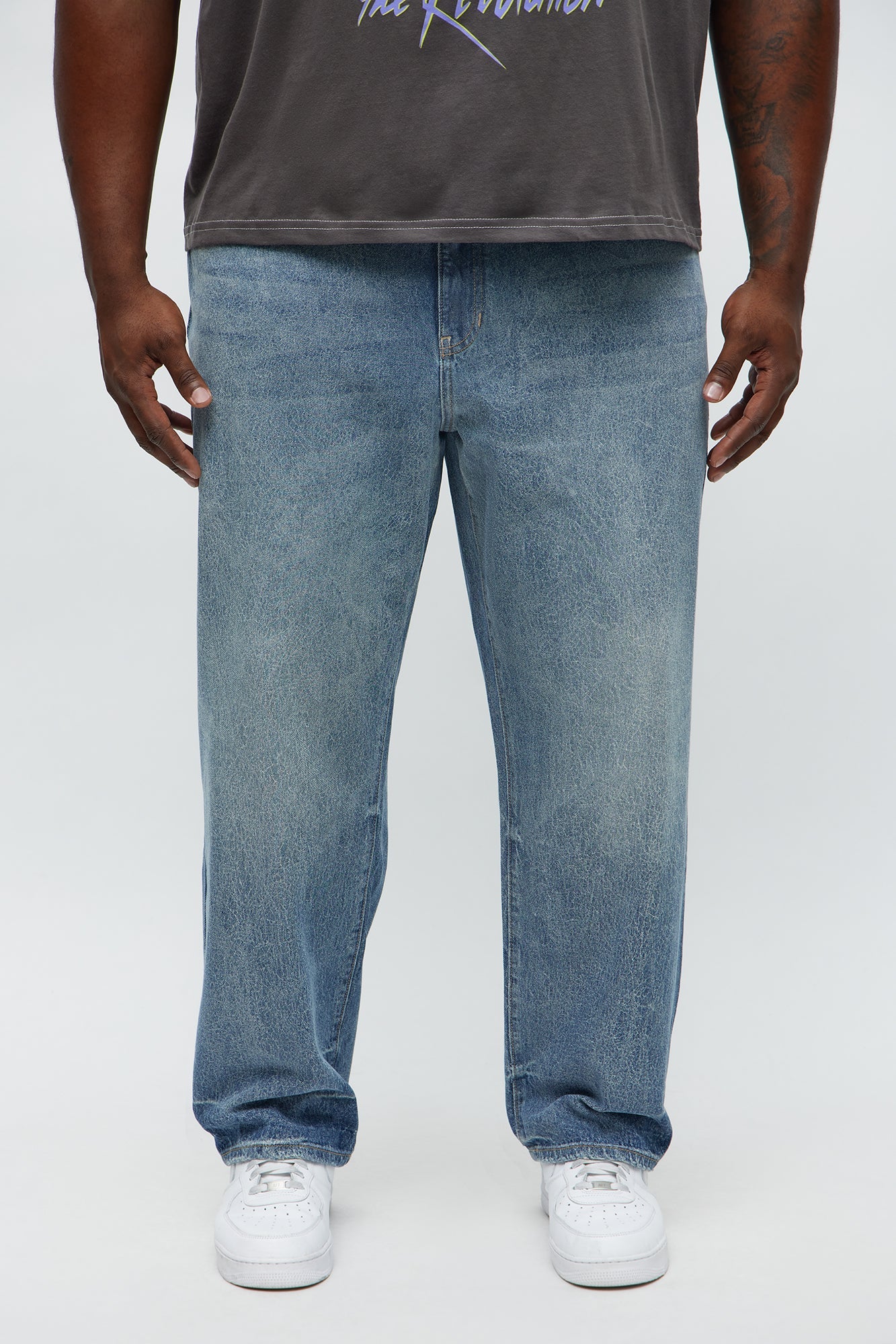 Relaxed Straight Crack The Code Jean - Light Blue Wash