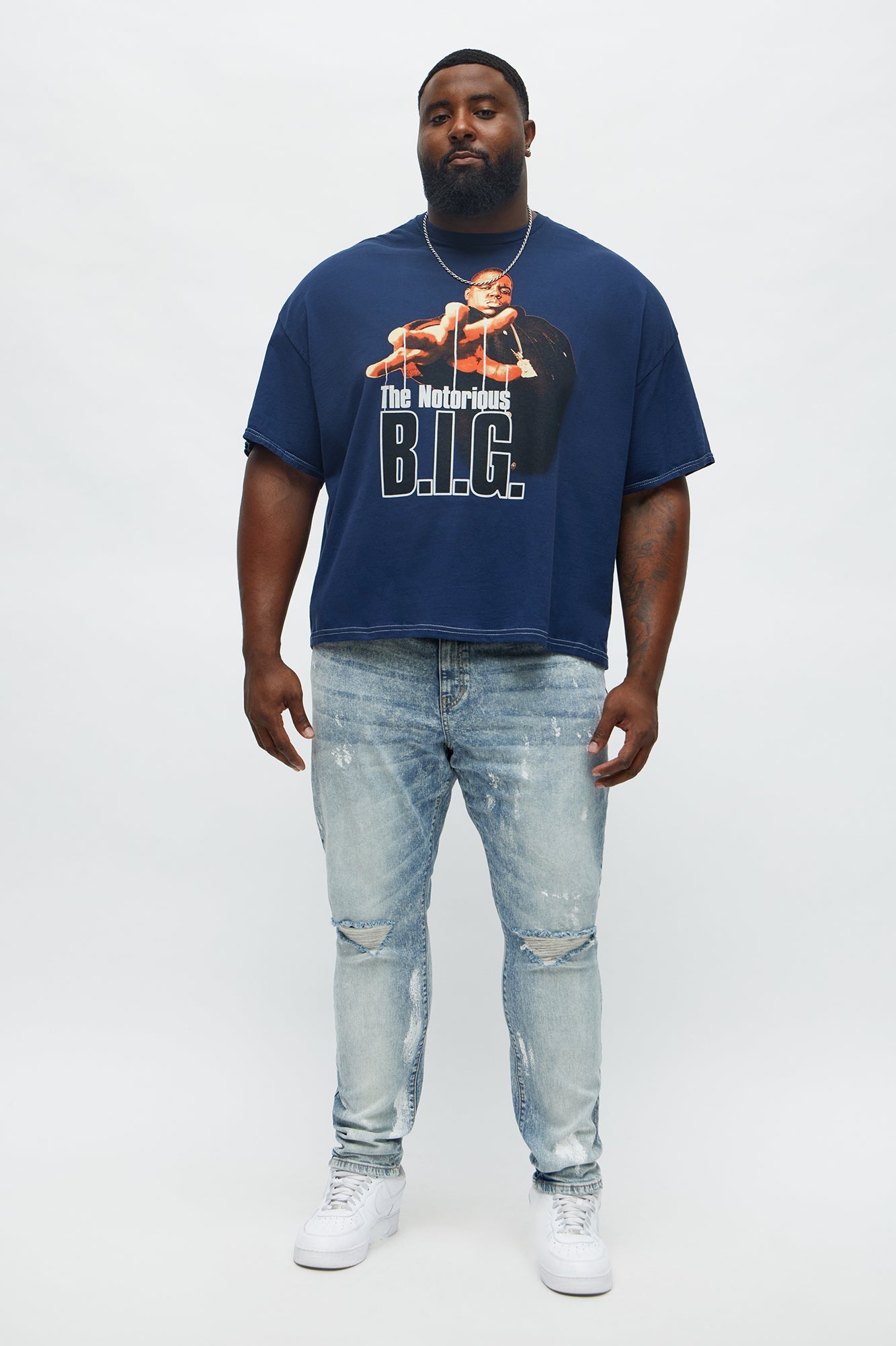 Stacked Skinny Masterpiece Distressed Jean - Light Blue Wash