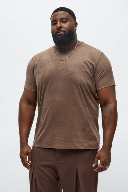 Velour Everyday Crew Tee - Brown