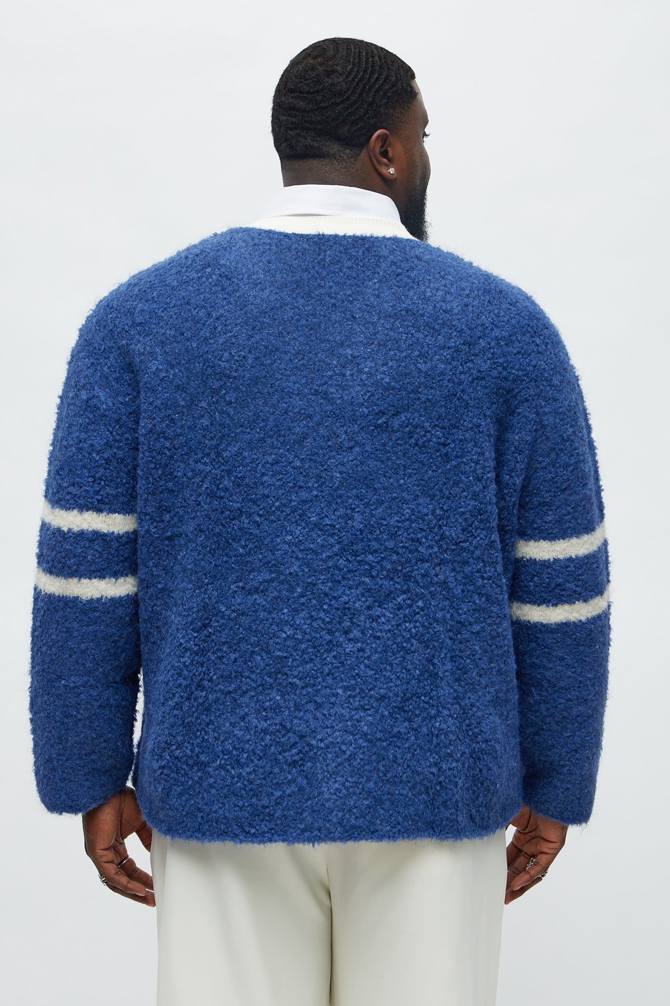 Boxy Winning Team Fuzzy Knit - Teal/combo