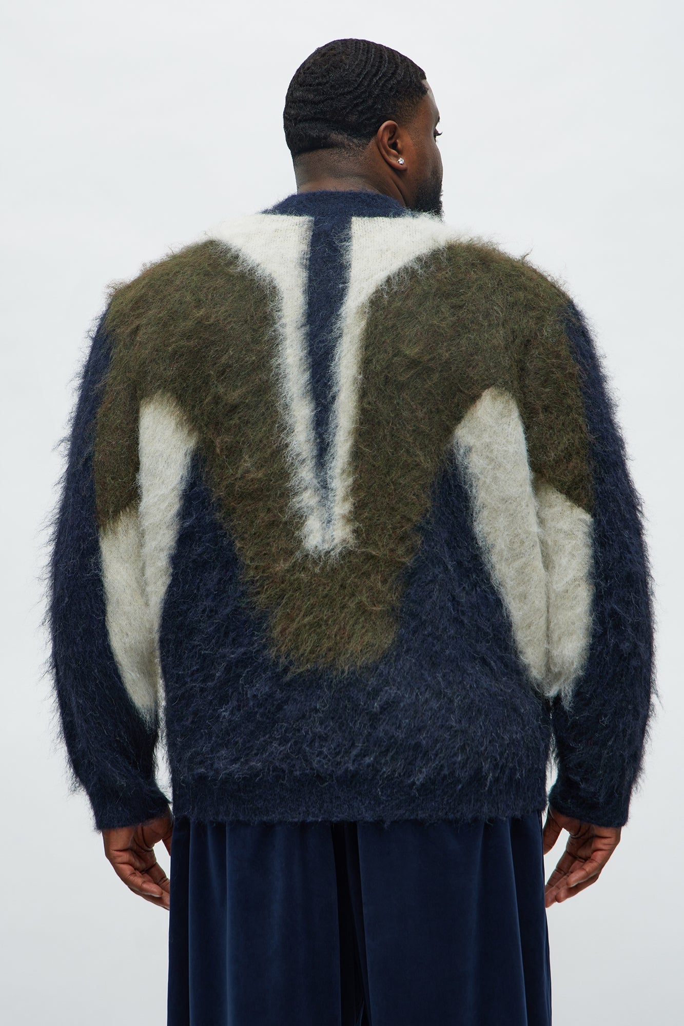 Luxury Mock Neck Sweater - Navy/combo