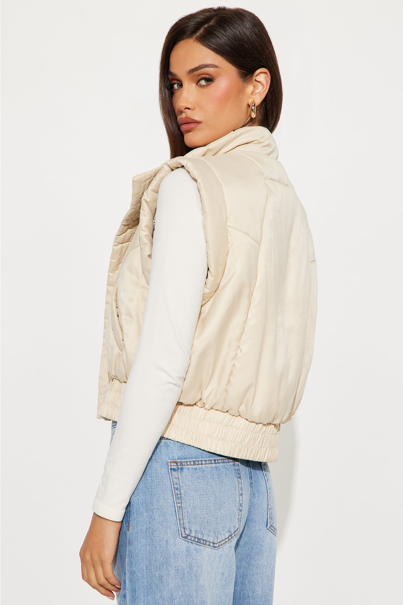 Cabin Cutie Puffer Vest - Beige
