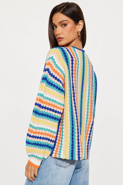 Color Me Happy Striped Cardigan - Multi Color