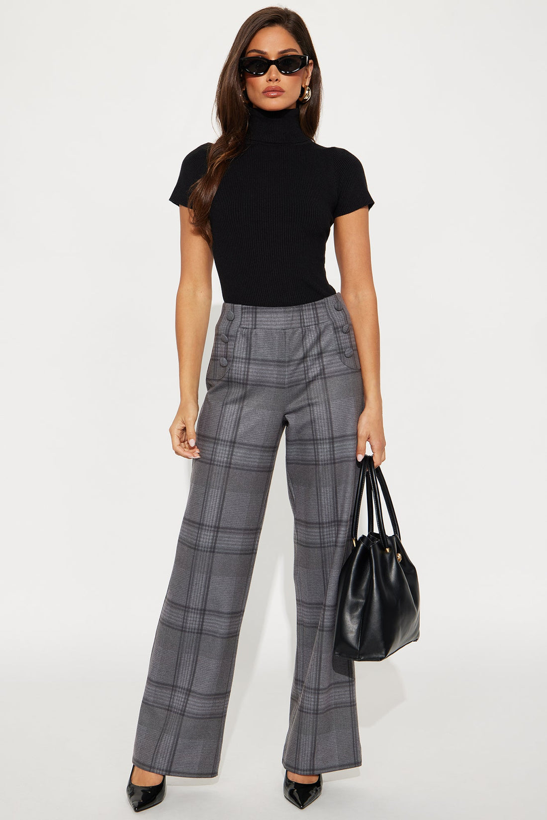 Feeling Preppy Wide Leg Pant 33 - Grey/combo