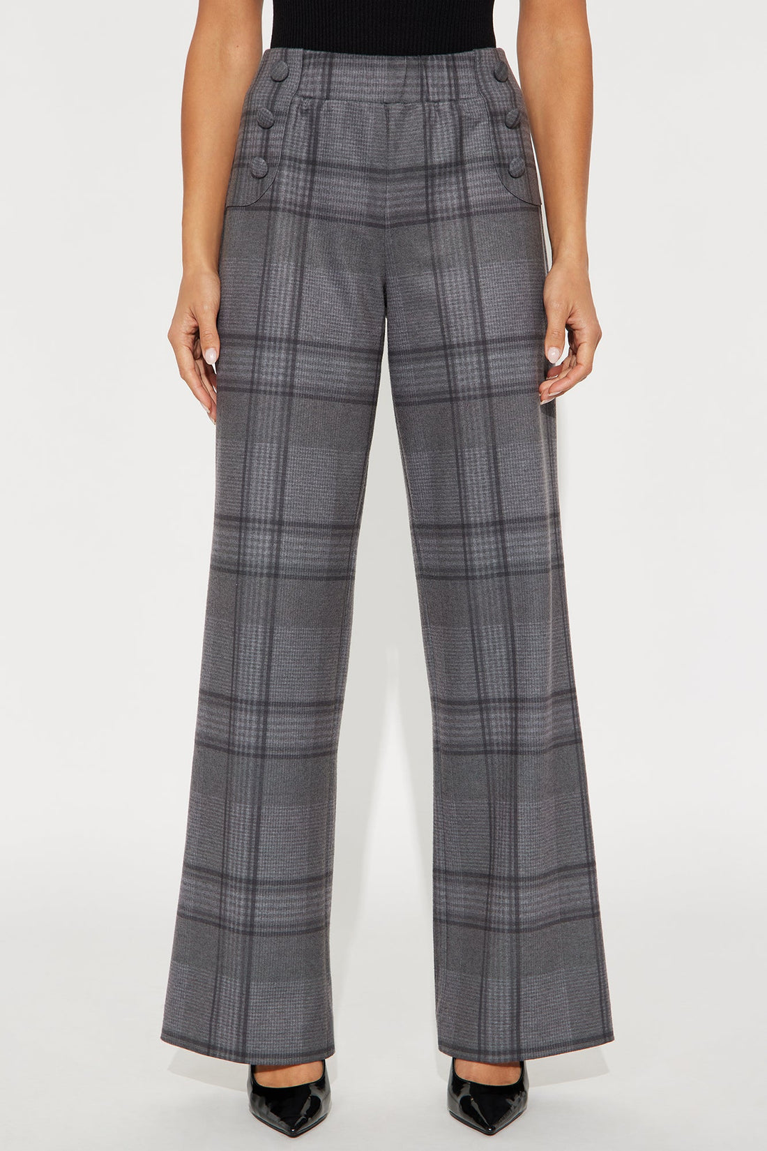 Feeling Preppy Wide Leg Pant 33 - Grey/combo