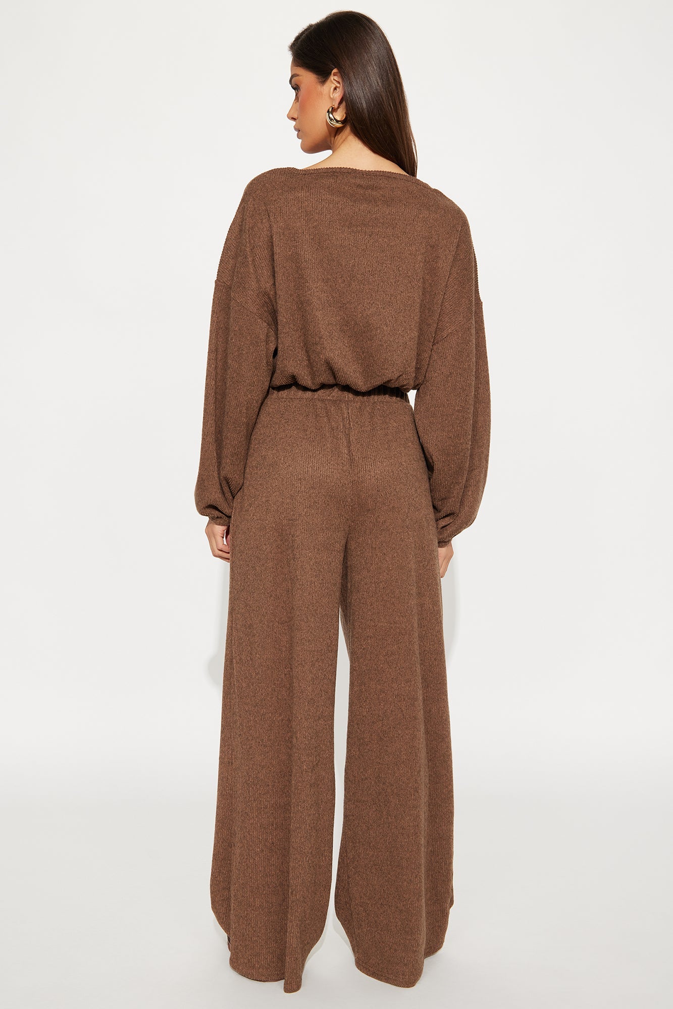 Homebody Wide Leg Pant Set - Mocha