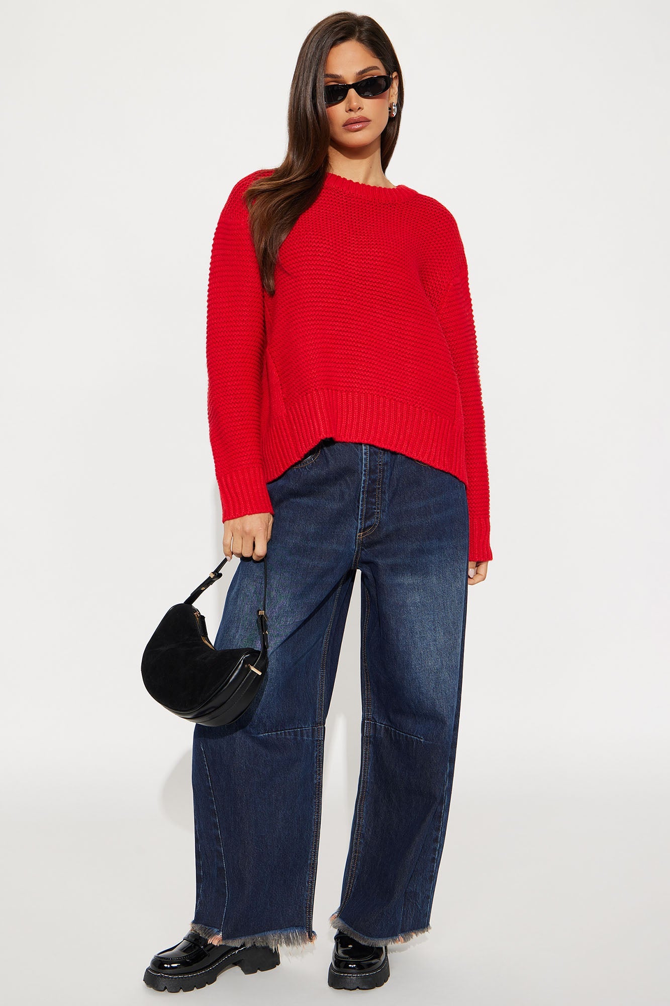 Good Feeling Pullover Sweater - Red