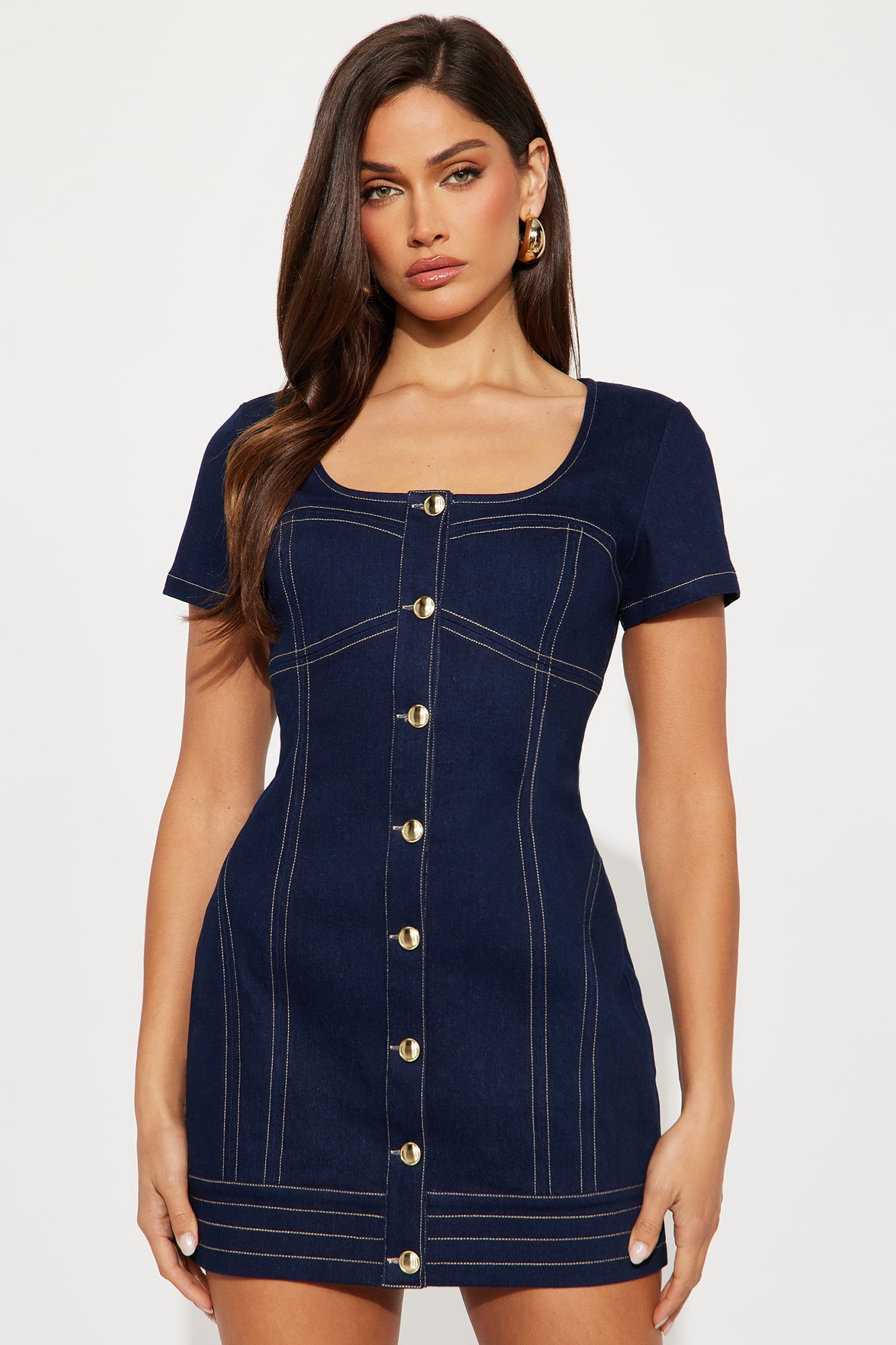 Mika Denim Micro Mini Dress - Indigo