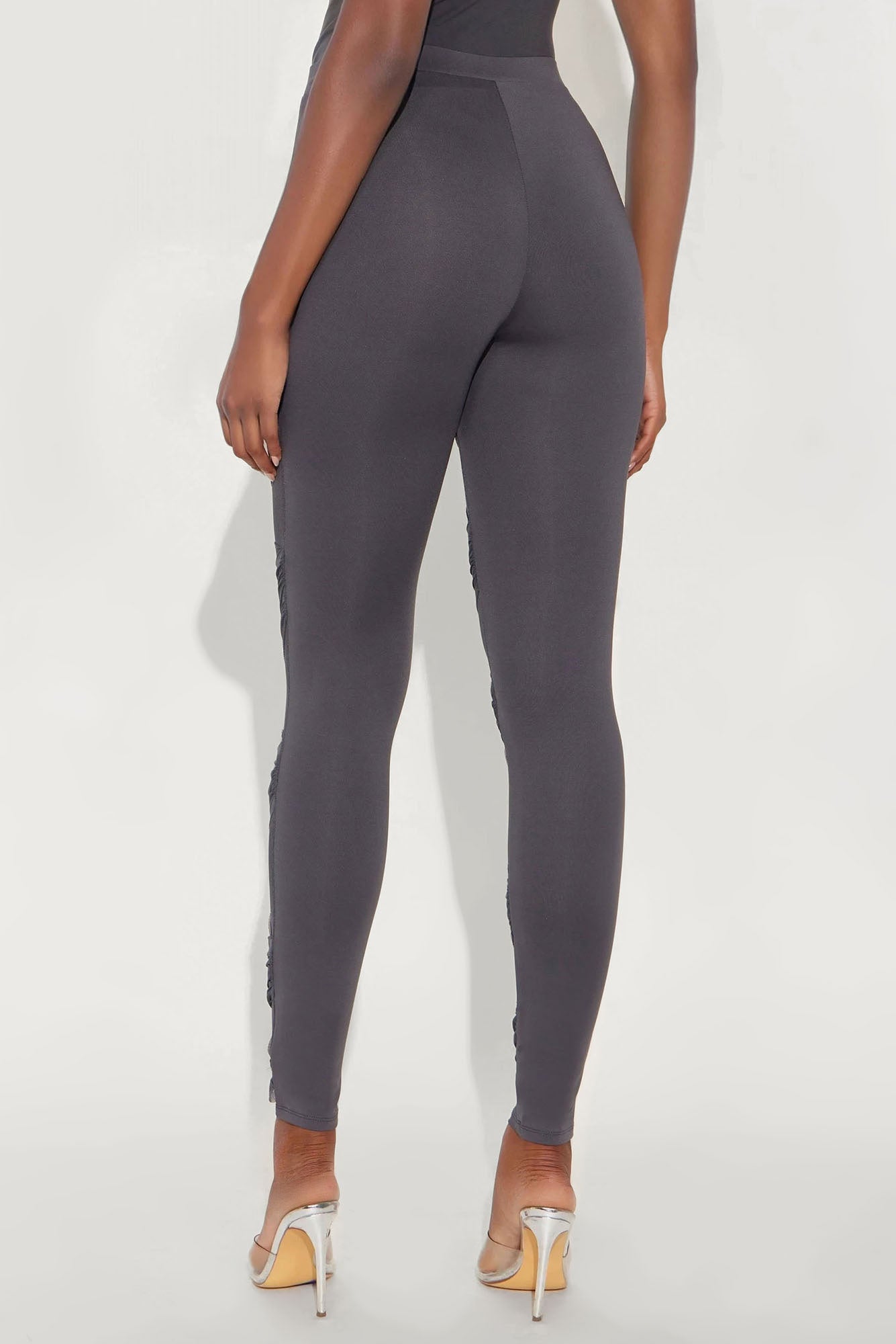 Heartbreaker Moves Mesh Cut Out Legging - Charcoal