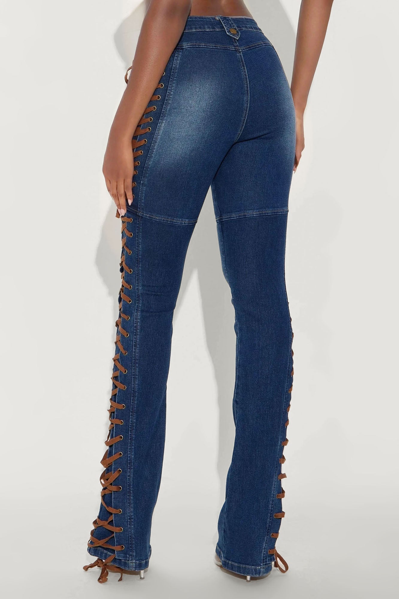 Tall Jaw Dropper Stretch Lace Up Bootcut Jeans - Dark Wash