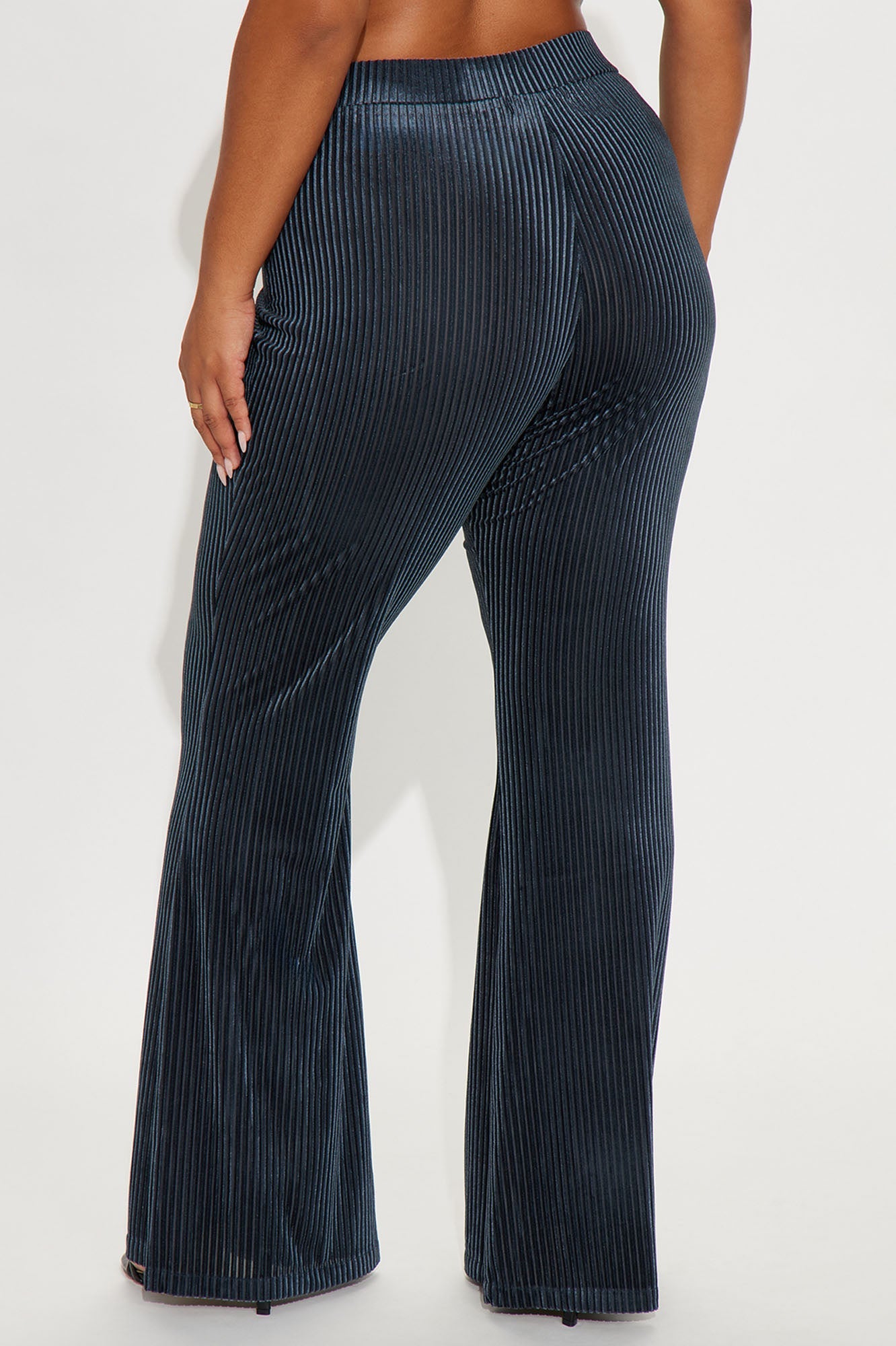 Imani Velvet Pinstripe Flare Pant 33″ - Blue