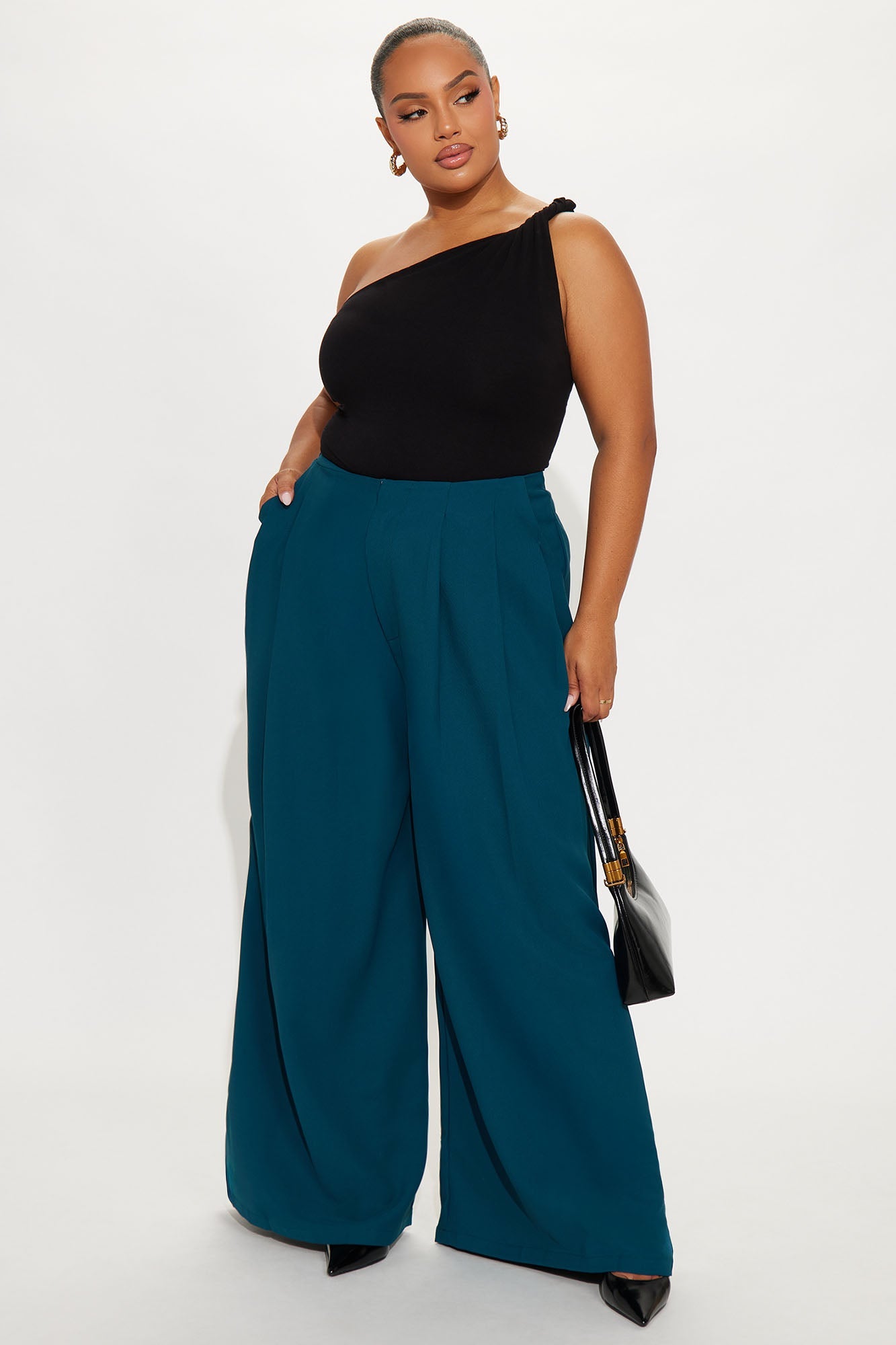 Blaire Wide Leg Trouser - Teal
