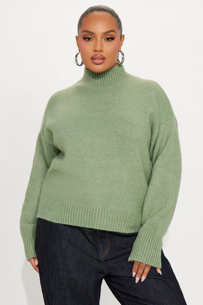 Jesse Mock Neck Sweater - Sage