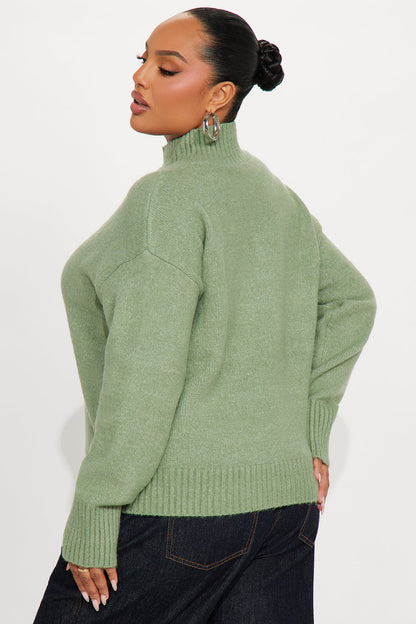 Jesse Mock Neck Sweater - Sage