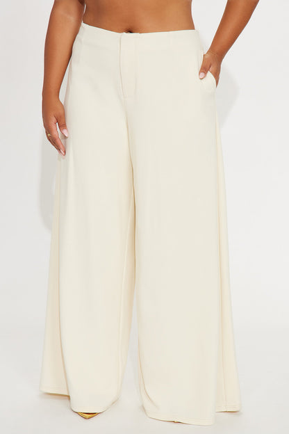 Cosette Crepe Super Wide Leg Trousers 33 - Ivory