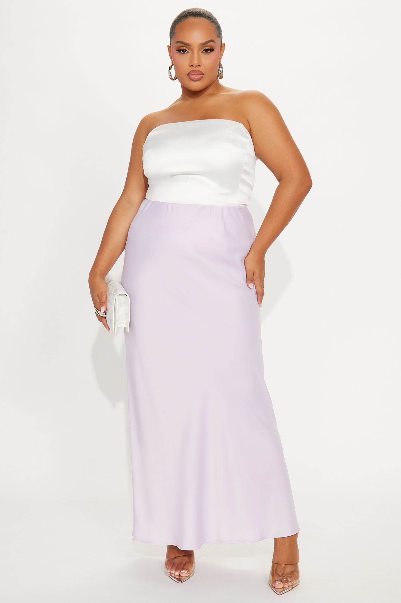 Brunch to GNO Satin Maxi Skirt - Lilac