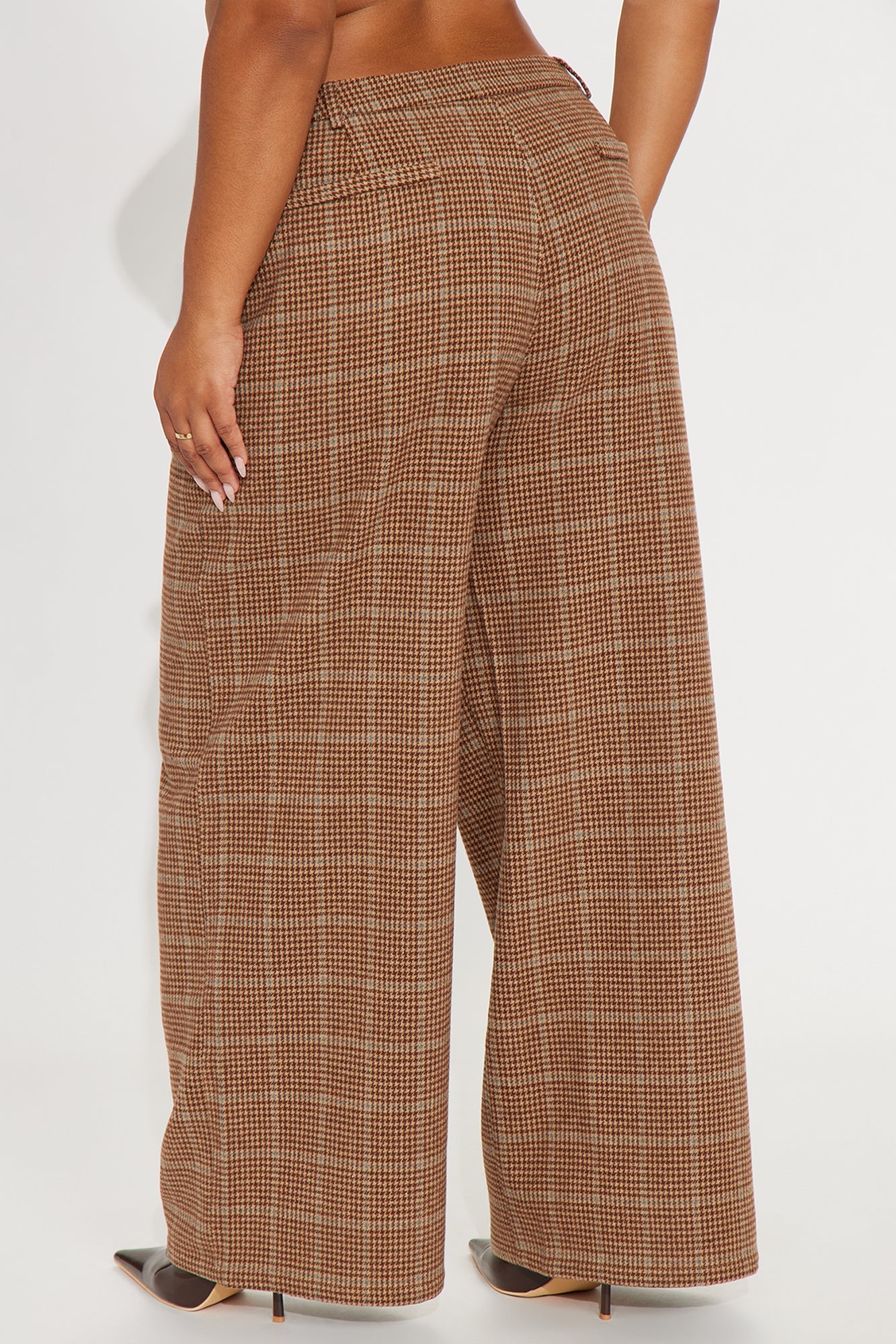 Coffee And Conversation Wide Leg Trouser Pant 32″ - Brown