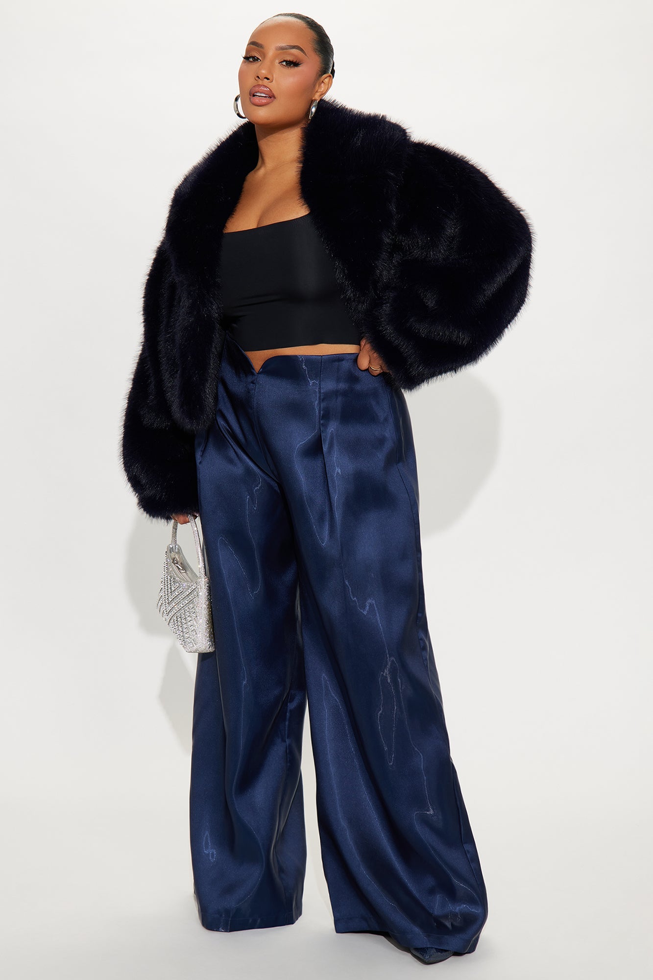 Rosey High Rise Wide Leg Pant 33″ - Royal