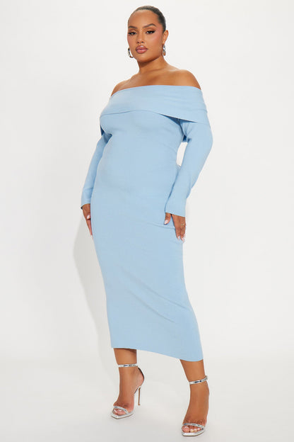 Josie Sweater Midi Dress - Blue