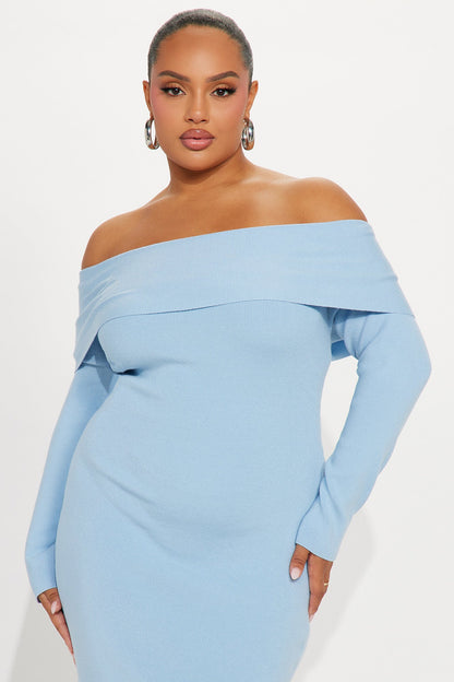 Josie Sweater Midi Dress - Blue