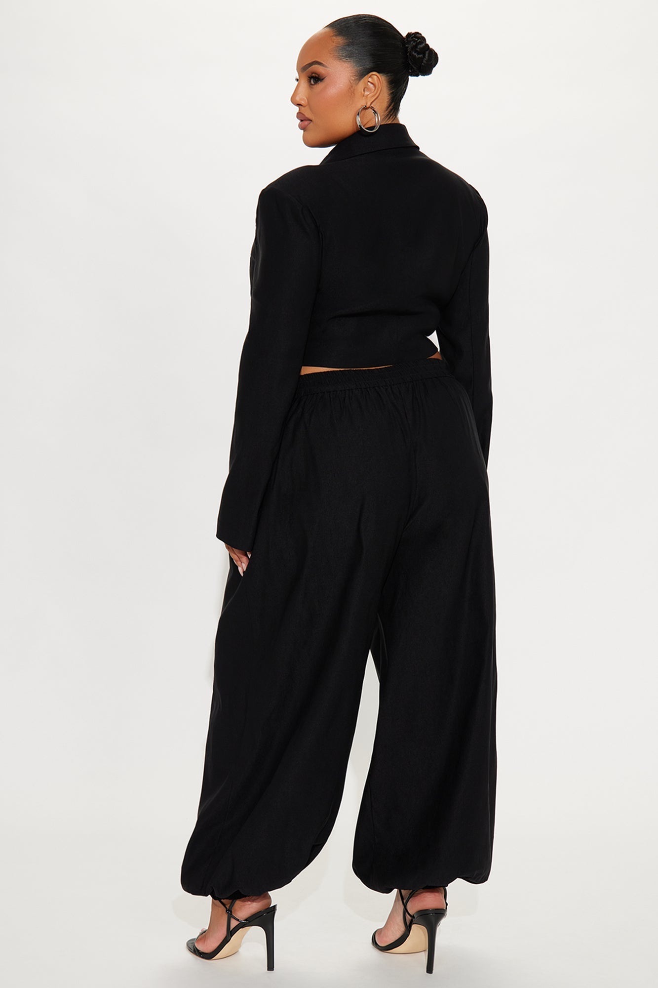 Shes In Charge Balloon Pant Set - Black