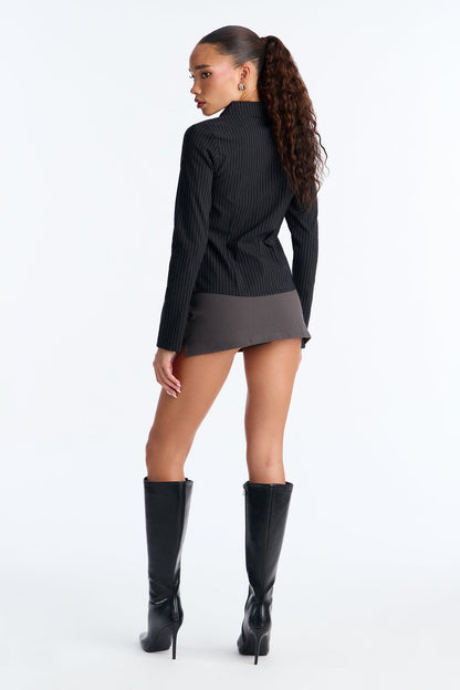 Quinn Jersey Micro Mini Skort - Charcoal