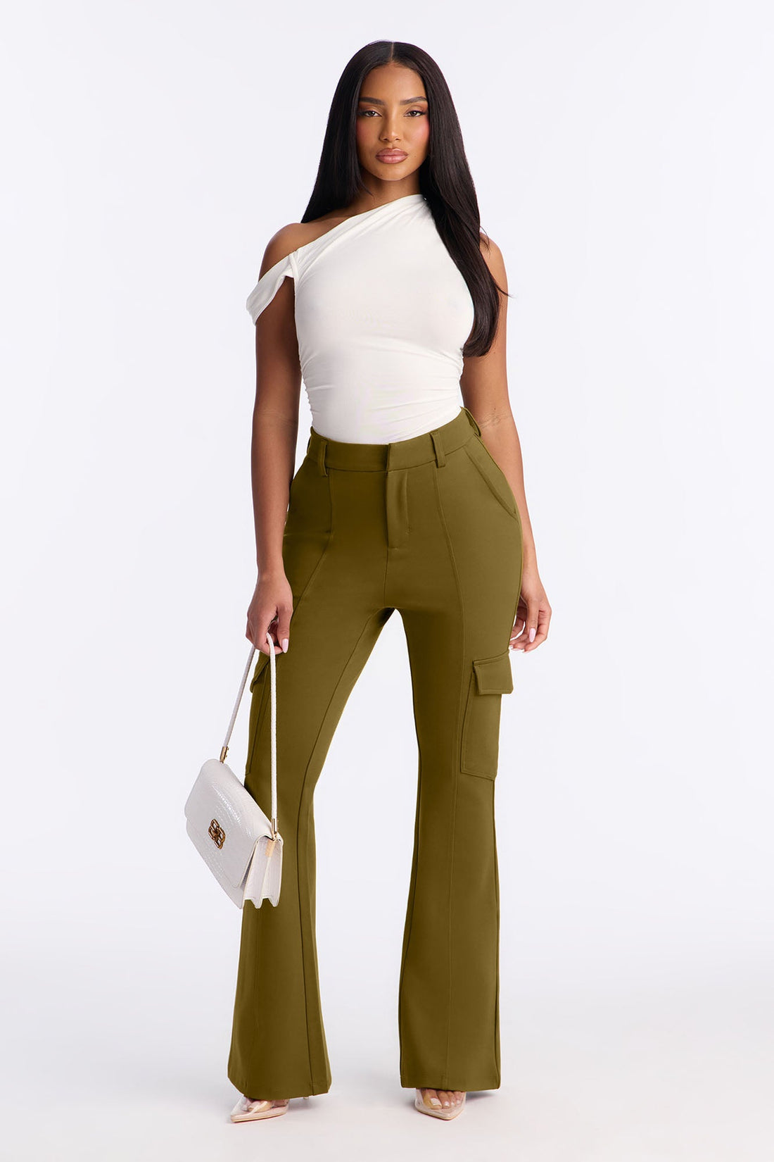 Be About It Flare Cargo Pant - Olive